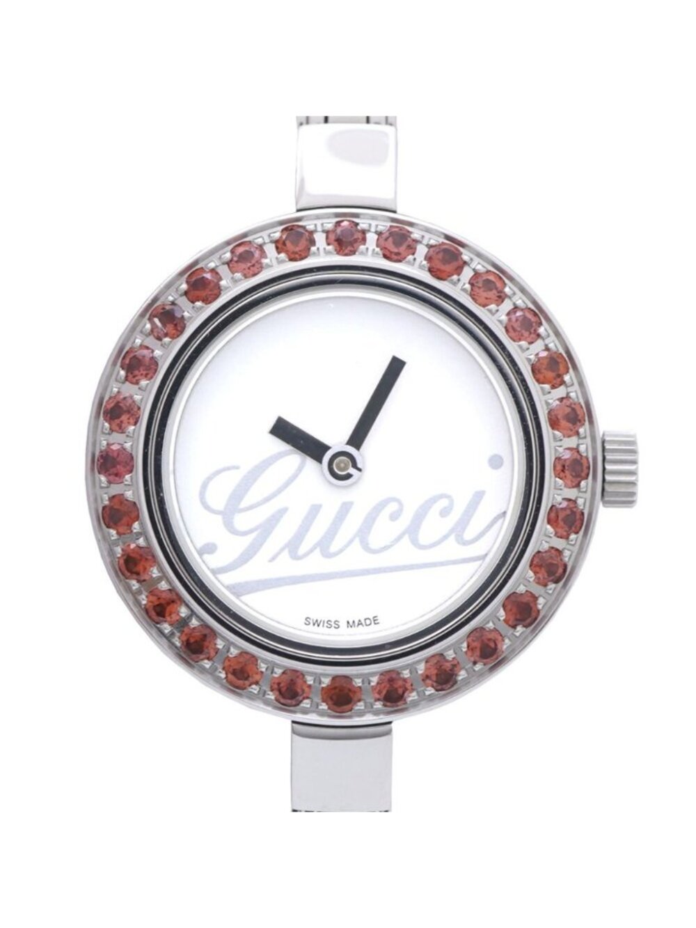 Gucci Garnet 105 Quartz Watch SS Silver